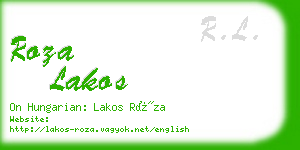 roza lakos business card